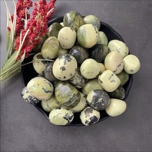 Tumbled Rare Green Serpentine Stone